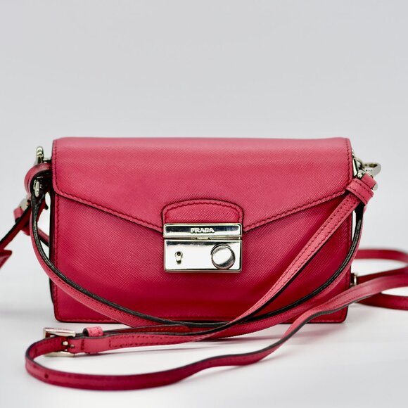 PRADA Pink Mini Saffiano Lux Sound Bag - Picture 2 of 5